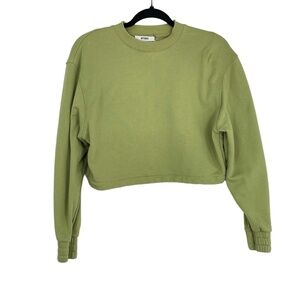 Apparis Women's‎ Green Crew Neck Long Sleeves Cropped Sweatshirt Size XS